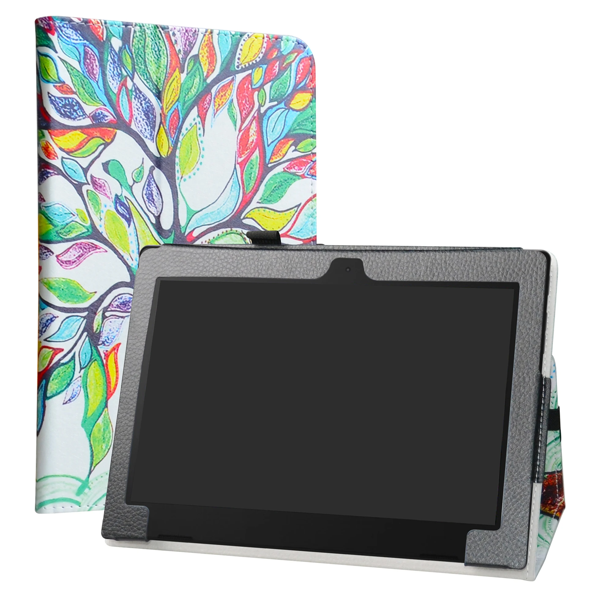 Funda de alta calidad para tableta Lenovo Ideapad d330 de 10,1 ", funda de cuero PU con soporte plegable y cierre elástico