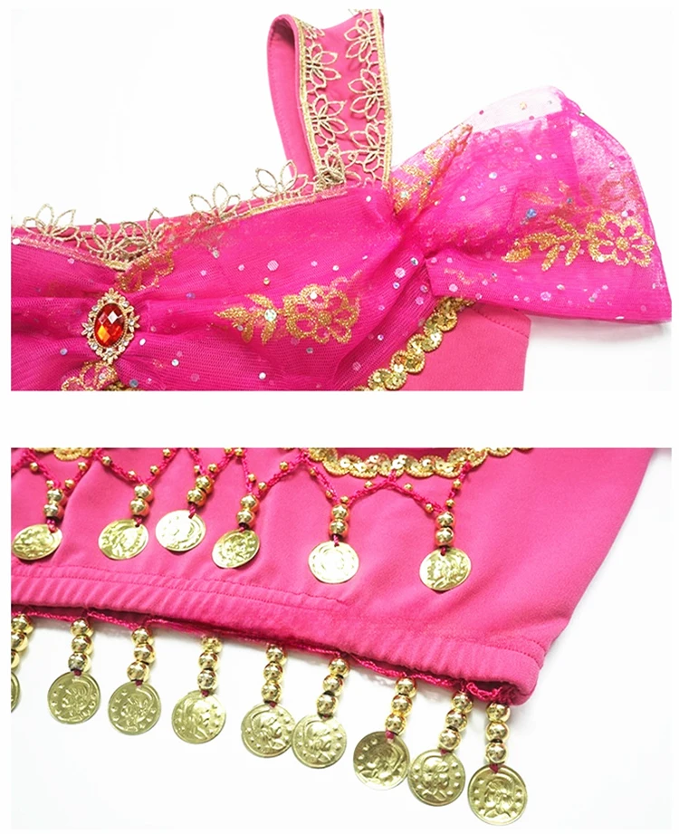 Strój Księżniczki Jasmine na Halloween dla dzieci, kostium do tańca bollywoodzkiego, spodnie, zestaw, przebranie na festiwal, imprezę, cosplay