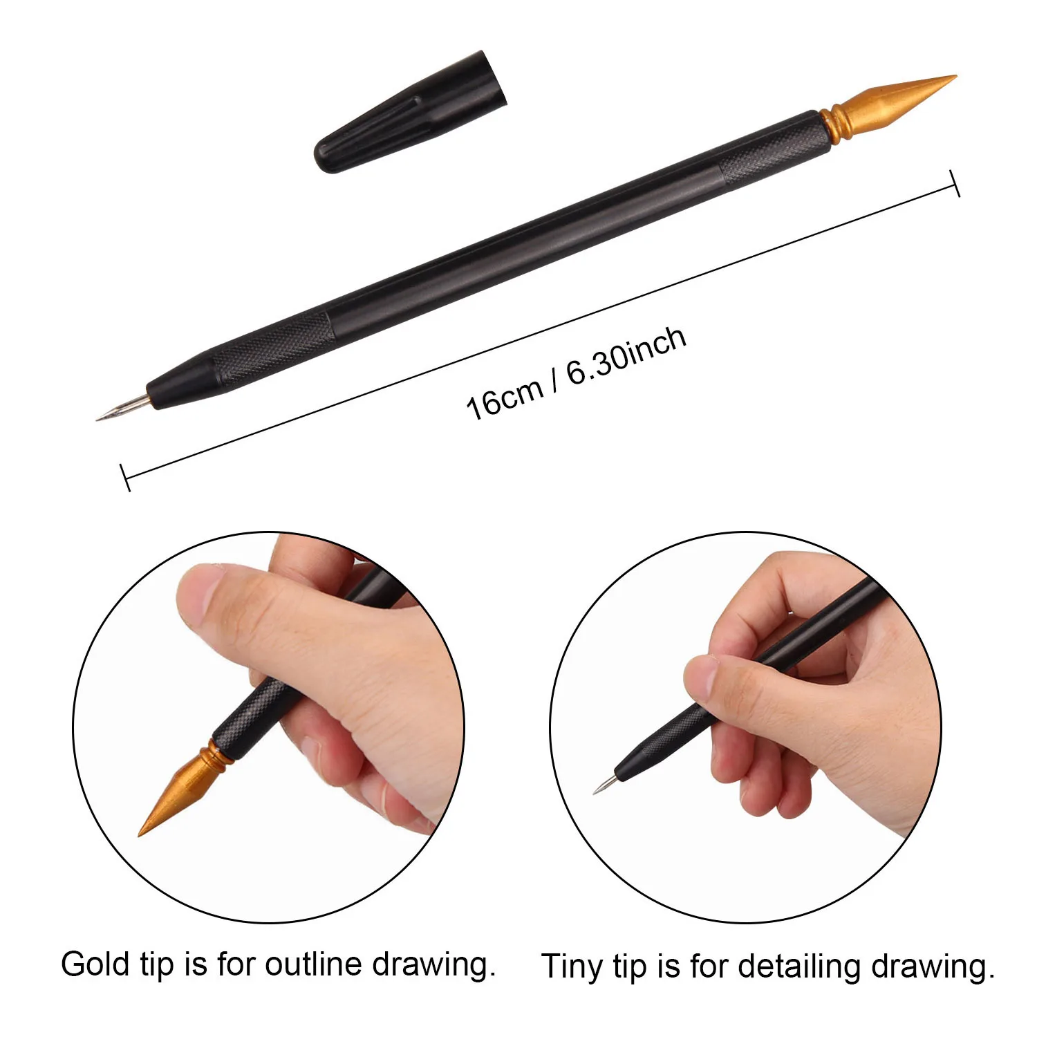 Behogar 8PCS Painting Drawing Scratch Arts Tools Set with Stick Scratch Pen Brush Repair Fluid for Kids Birthday Christmas Gift