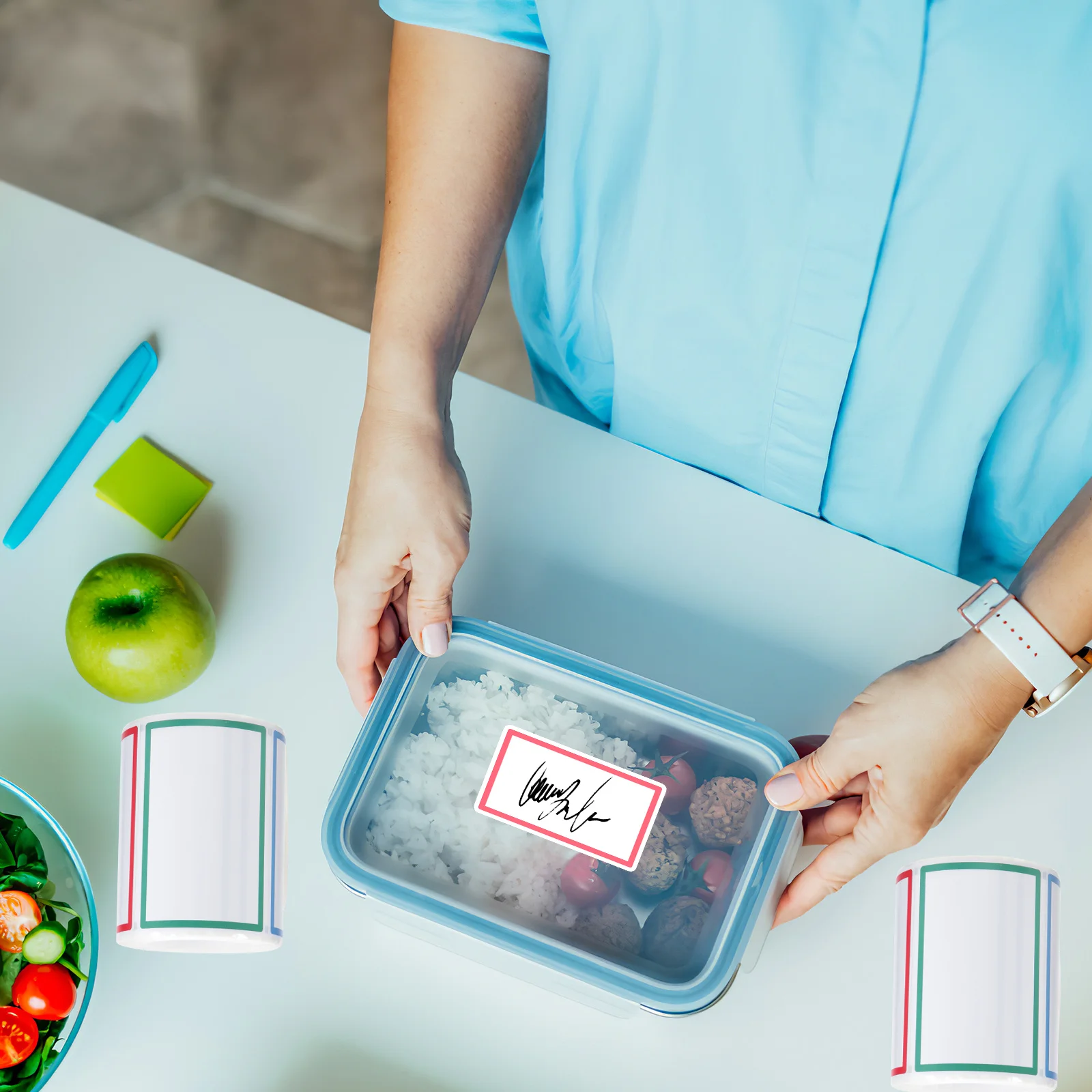 

2 Rolls Name Tag Labels Self-Adhesive Blank Stickers For Clothes Classroom Organization Dry Erase Label Tags Thick Paper