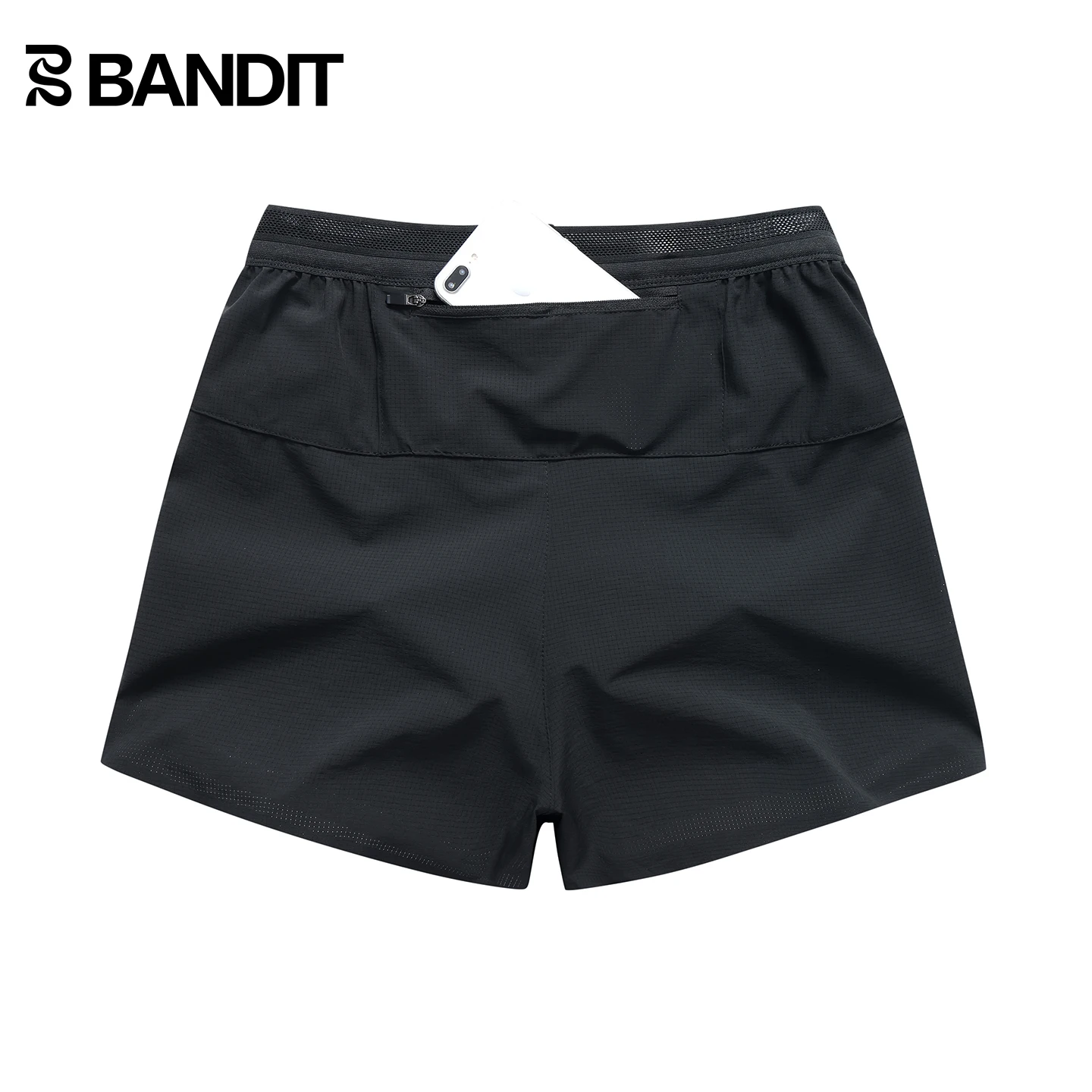 BANDIT RUNNING Marathon Sports Shorts Quick Dry Breathable Seamless Three-quarter Length Unisex Running Shorts Mobile Pocket