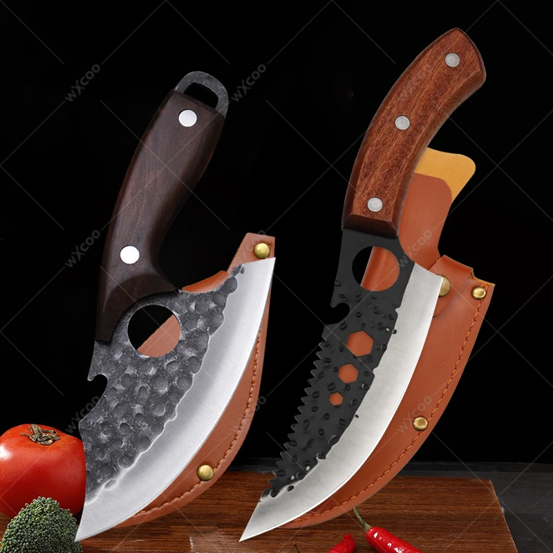 

Stainless Steel Utility Kitchen Knife Boning Knives Kitchen Fruit Fish Meat Cleaver Sharp Barbecue Carving Knife with Cover