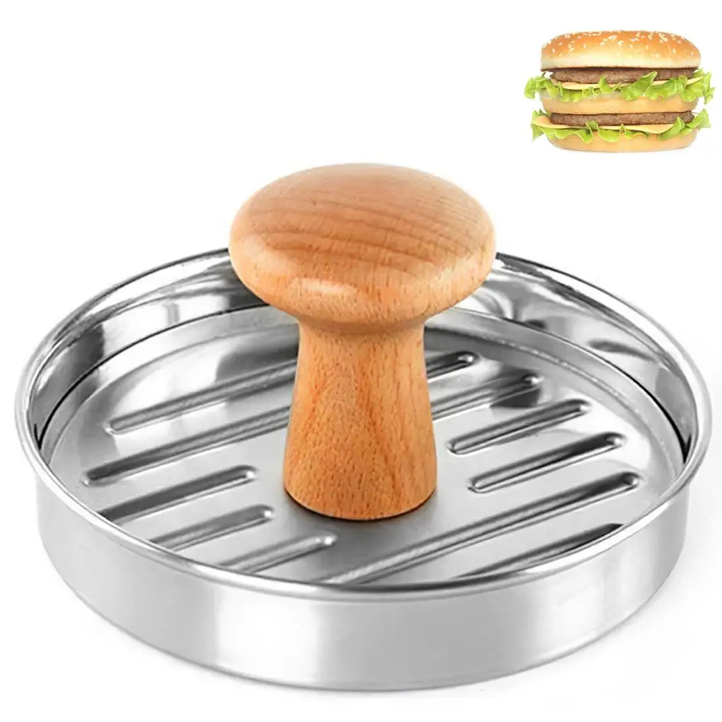 

Stainless Steel Hamburger Patties Mould Burger Meat Press Machine Hamburger Press Non-Stick Minced Steak Press for Home Restaura