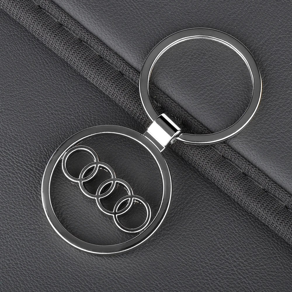 Car Stying 3D Metal Leather Key Rings Holders Keyring Keychain For AUDI Sline A5 A6 C6 C5 A1 A7 A8 Q2 Q3 S3 RS4 A4 B5 B6 A3 8P