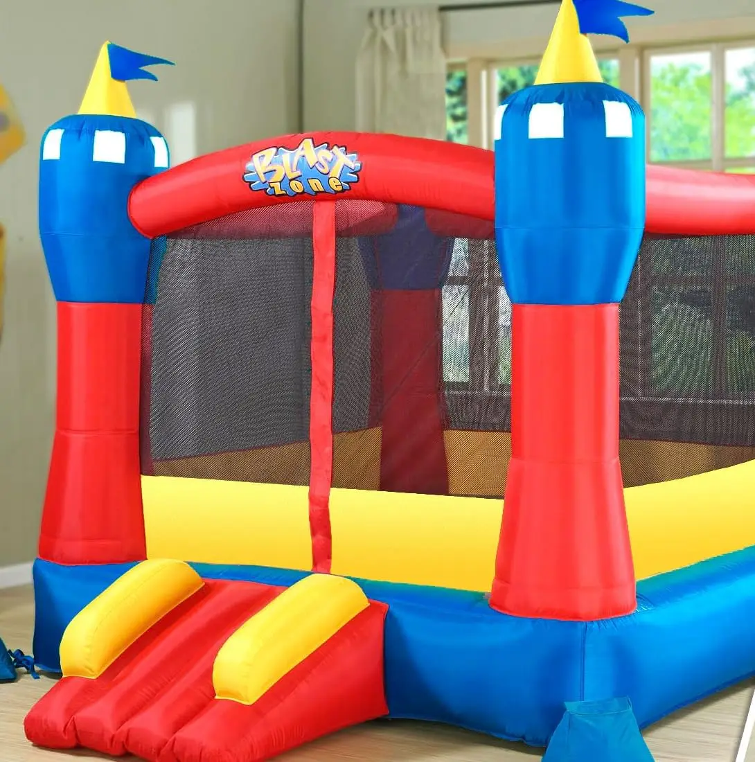 Blast Zone Magic Castle Inflatable Bounce House with Blower  Premium Quality Indoor/Outdoor  Portable  Sets Up in Seconds