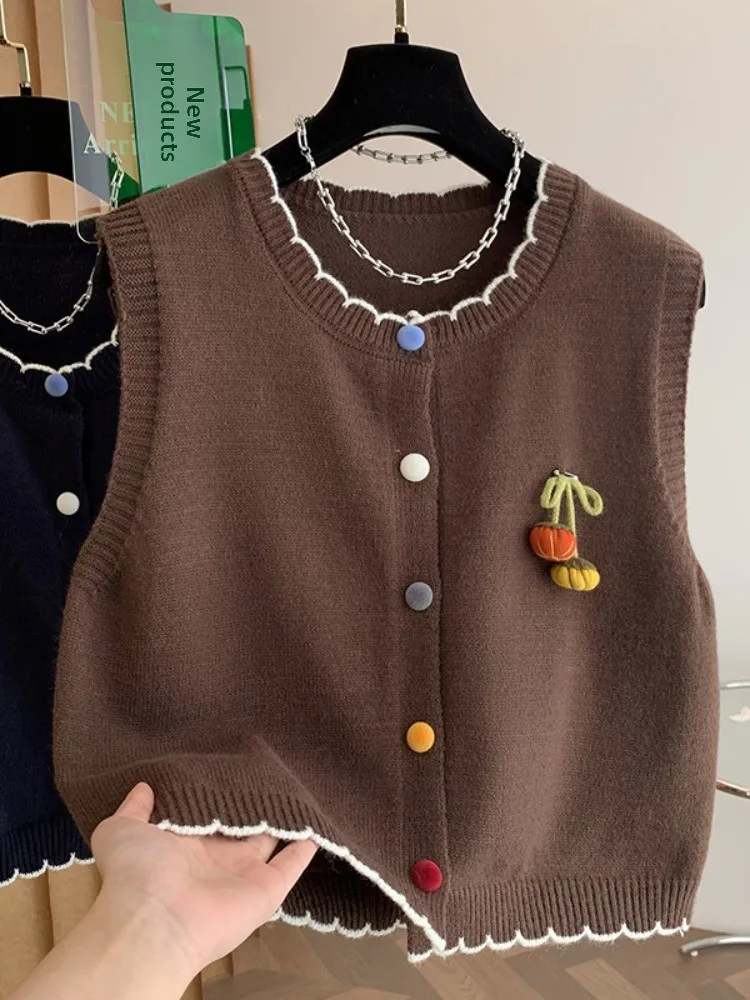 Diseño Sensation Anti-envejecimiento Color Blo Chaleco de punto Cárdigan Mujer Otoño Invierno Adelgazante Capas Encaje Svel Oulde...