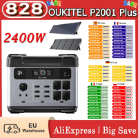 OUKITEL P2001 Plus Portable Power Station 2400W AC Output 2048Wh LiFePO4 Battery 13 Outlets 80% Charge in 1Hr Smart APP Control