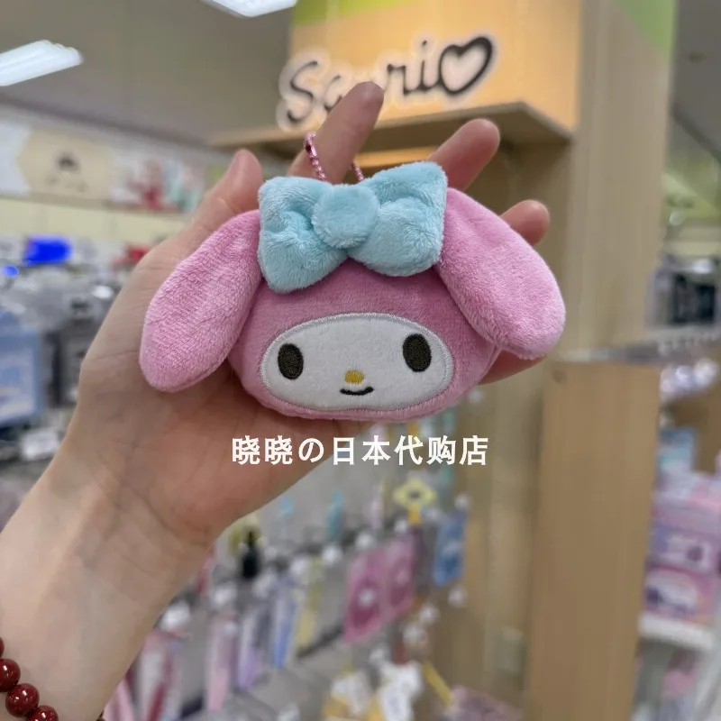 Original Japanese Sanrio Plush Coin Purse Keychain Mini Face Kitty Cat Chococat Muffin Anime Plush Toys for Children Doll Gift