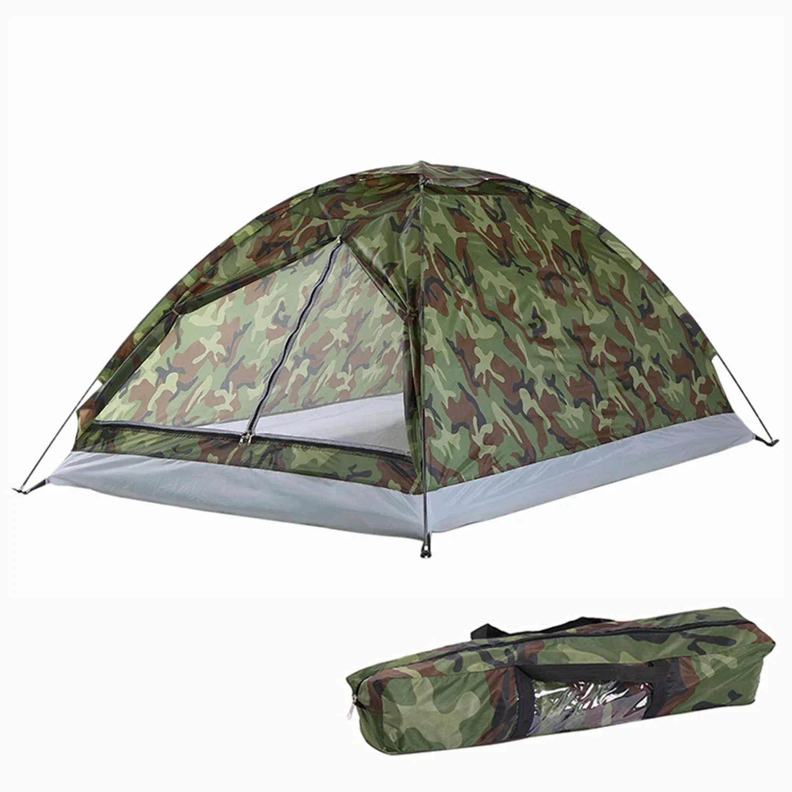 

Camping Tent For 1/2 Person Single Layer 3 Season Waterproof Awning Tent Outdoor Portable Camouflage Ultralight Beach Tent