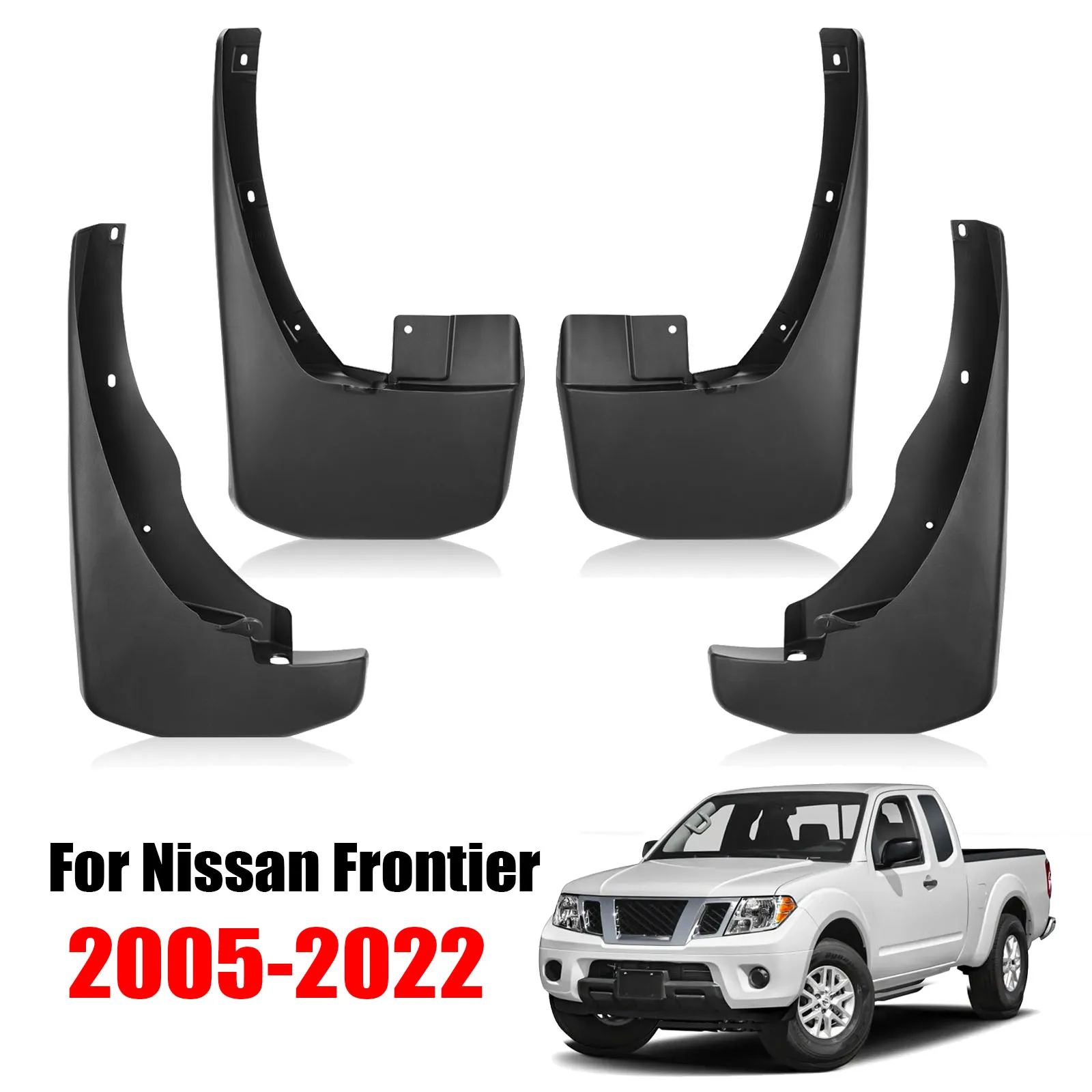 

Защитные брызговики для Nissan Frontier 2005-2022, замена штатных, защита от грязи, не требуют сверления отверстий
