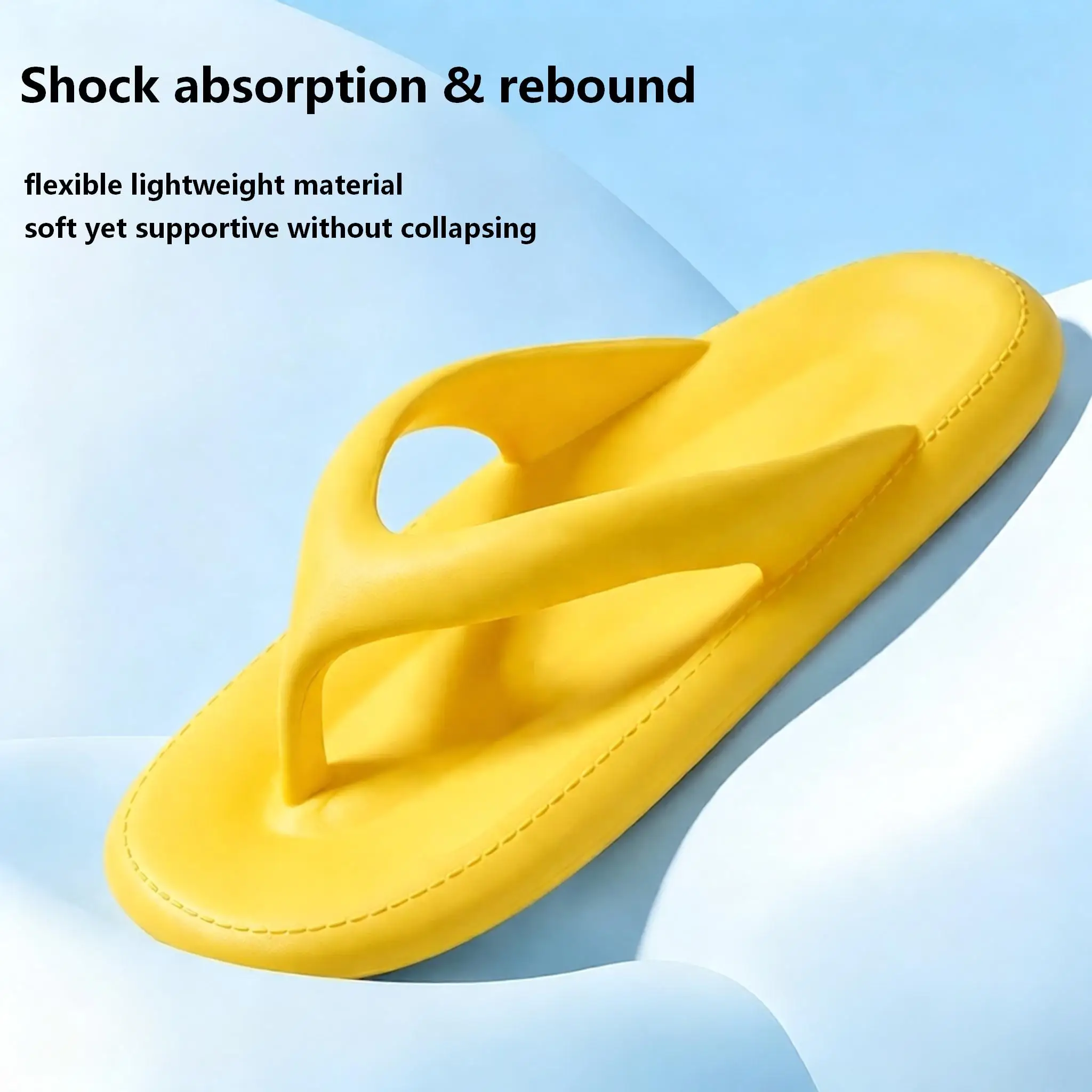 Damen EVA Flip-Flops mit weicher Polsterung, rutschfeste Zehenstegsandalen für Strand und Bad, Sommer-Freizeitschuhe in Bonbonfarben zum Gehen – Detail 3