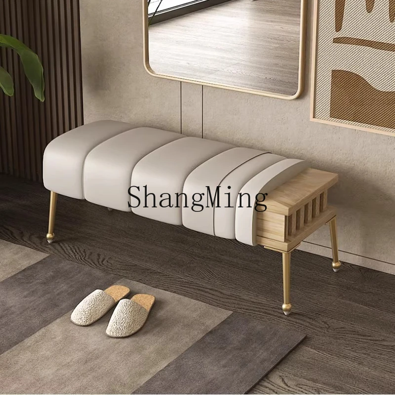 

SM simple light luxury shoe stool bedroom bedside cloakroom long strip household shoe stool