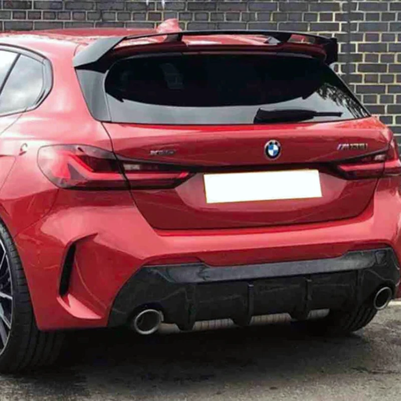 For BMW 1 Series F40 M135i 128ti M Sport Hatchback Spoiler 2019 To Up Rear Trunk Wing High Quality ABS Gloss Black Carbon Fiber