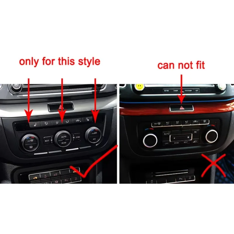 1pc for VW Sharan 2012-2018 ( Only for 3 Knobs Style ) Air Conditioning Knobpanel Decorative Frame Stainless Steel