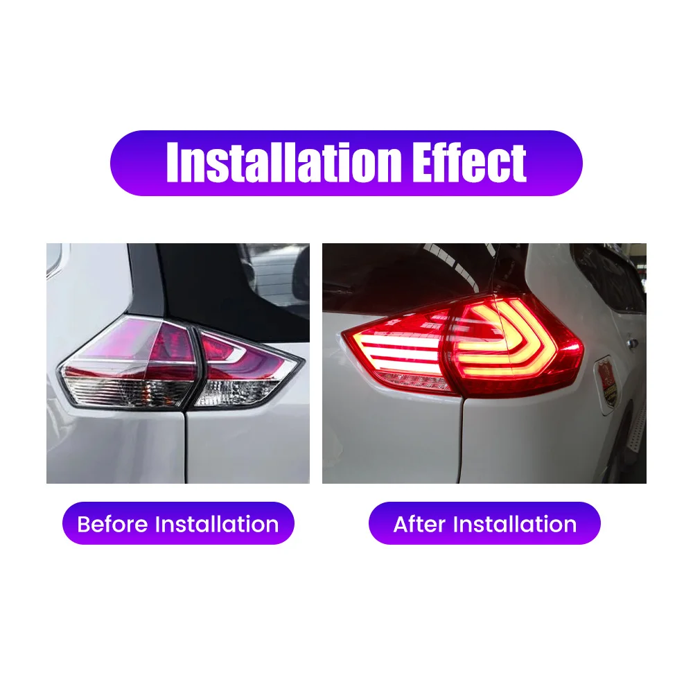 

Светодиодные задние фонари для Nissan X-trail Xtral Rogue 2014-2019 DRL Противотуманный сигнал заднего хода Plug and Play Автомобильный задний фонарь в сборе