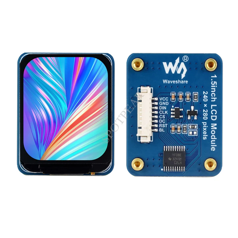 Módulo de exibição LCD com cantos arredondados, IPS, SPI, Resolução 240 × 280, 1.5in, Arduino, STM32, ESP32, RP2040, Raspberry Pi, Jetson Series