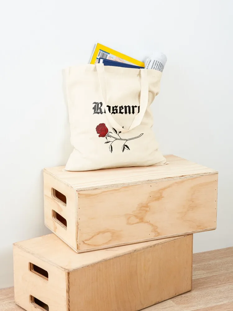 Rosenrot - حقيبة تسوق سوداء للمتسوقين حقيبة حمل قابلة للتخصيص للرجال والنساء