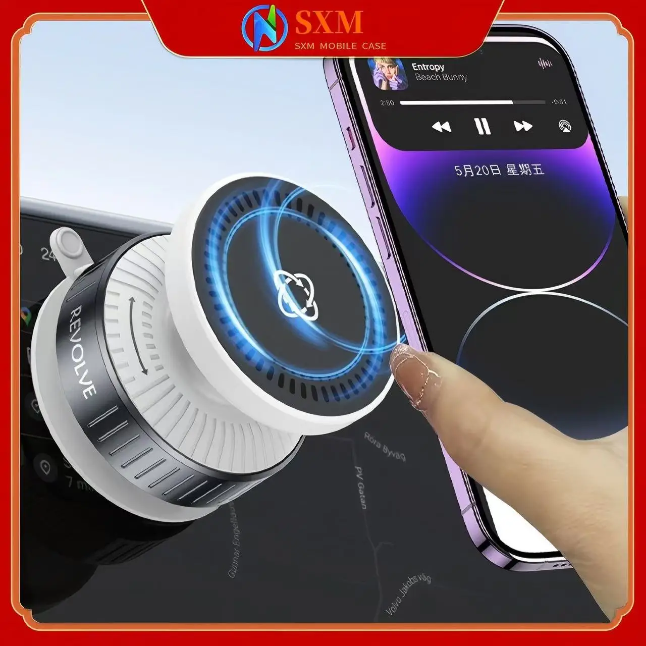 

Vacuum adsorption car mobile phone holder car desktop universal 360° rotating magnetic bracket