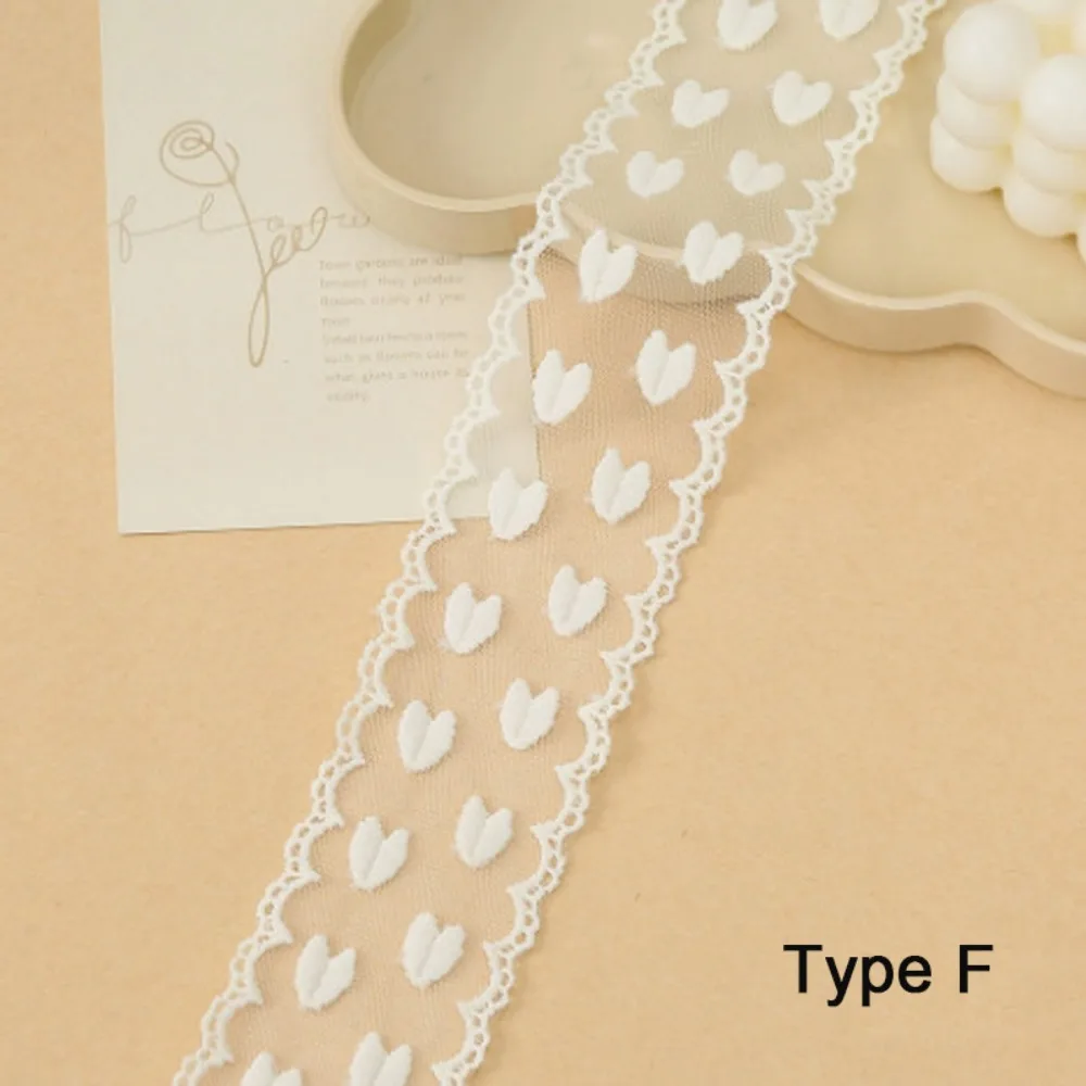 5 Yards Pure Cotton Sewing Trim White Flowers DIY Craft Accessory Fringe Trimming Ribbon Multi-size Decor Ribbon