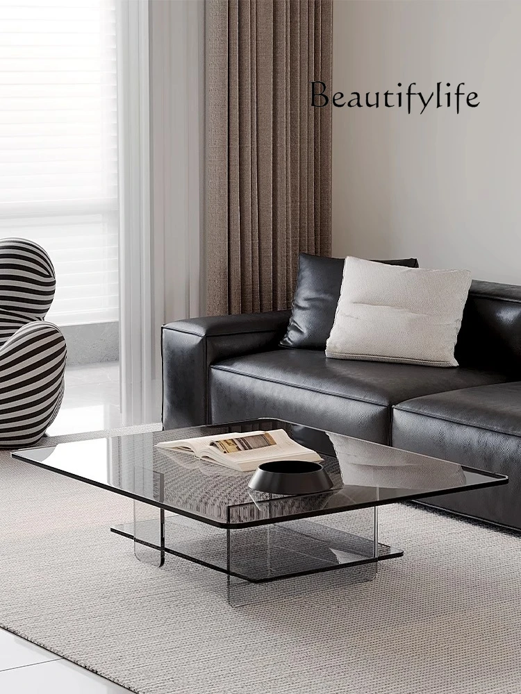 

Italian minimalist coffee table light luxury living room coffee table minimalist home modern small table glass