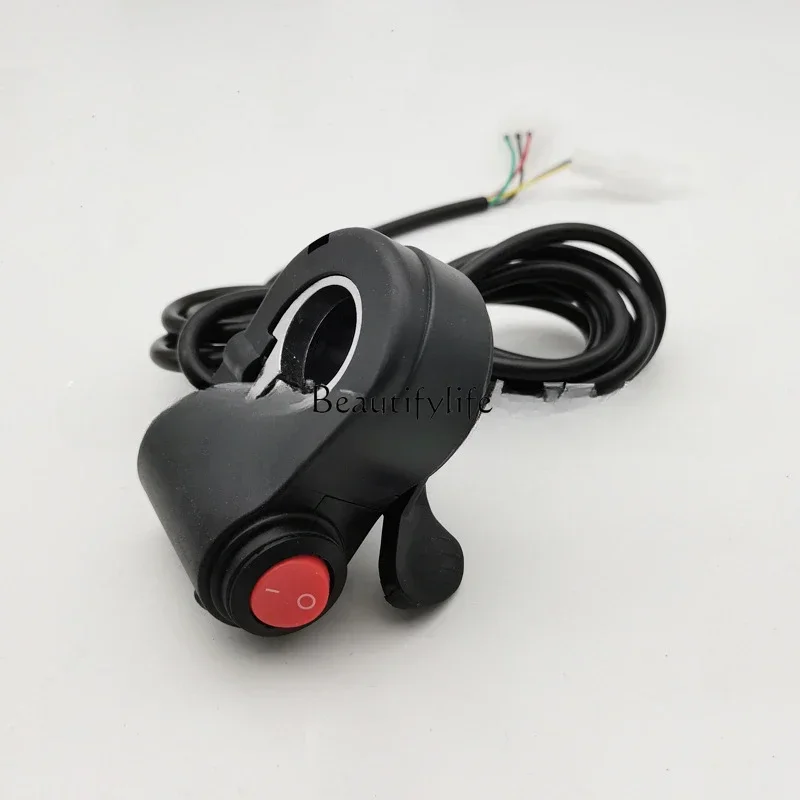 Thumb throttle with switch 22mm handlebar, suitable for finger accelerator 5 core wire length 2 meters modification