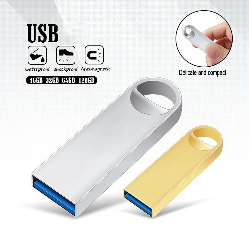 New Usb Fash Drive 128GB 64GB 32GB pen drive флешка flash drive waterproof silver u disk memoria cel usb stick gift flash disk