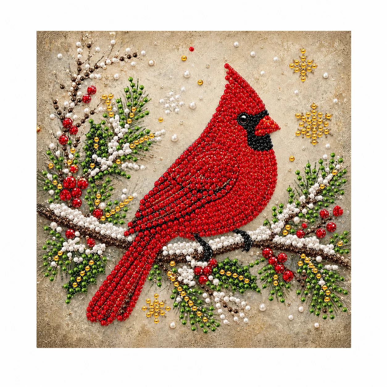 Art Craft Animals - DIY Perlen-Diamant-Malerei-Set, speziell geformte Strasssteine, Kardinal-Vogel,