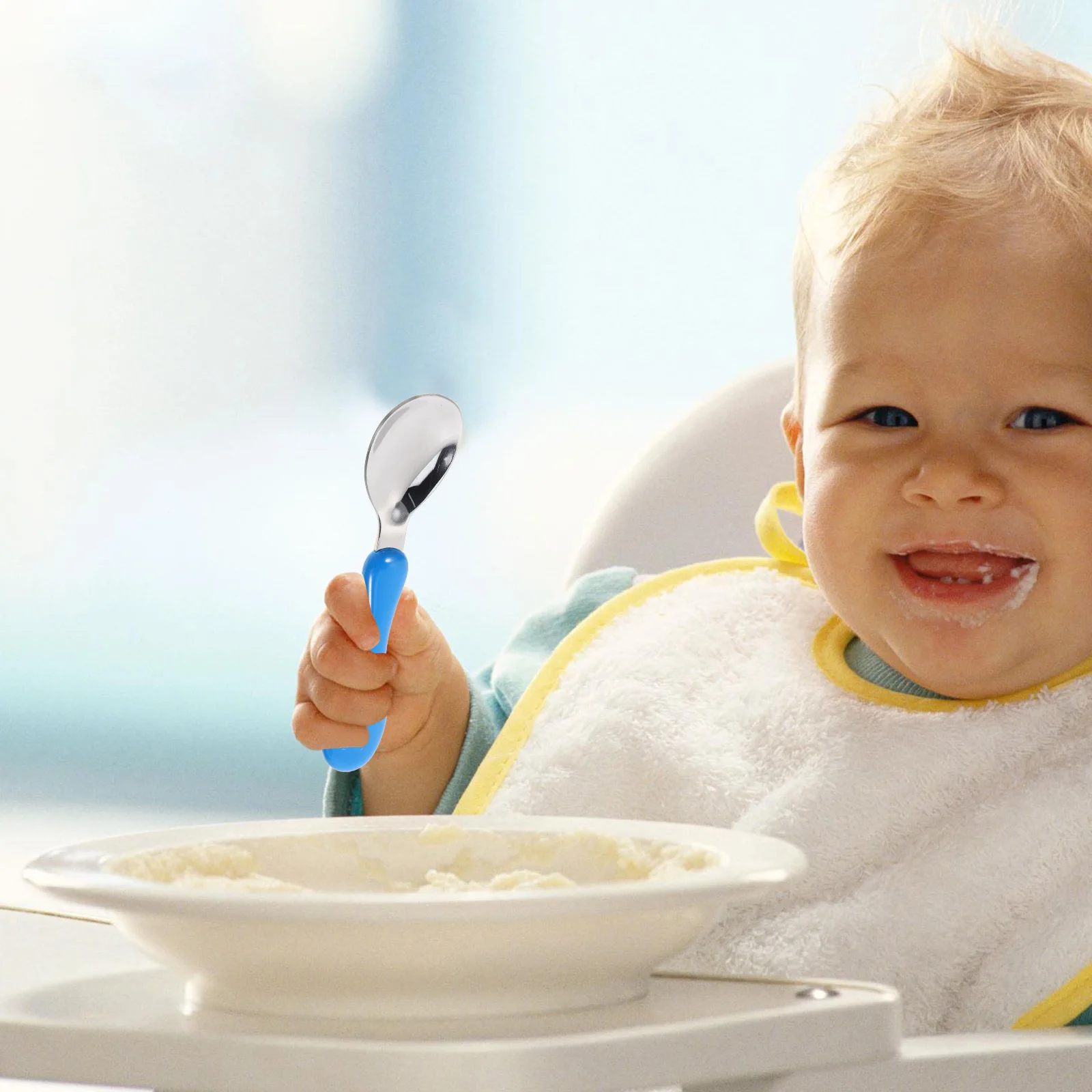 

Children Cutlery Set Feeding Spoon Cute Stainless Steel Baby Toddler Kids Dishes Utensils Travel Case Infant Fork Spoon Plastic