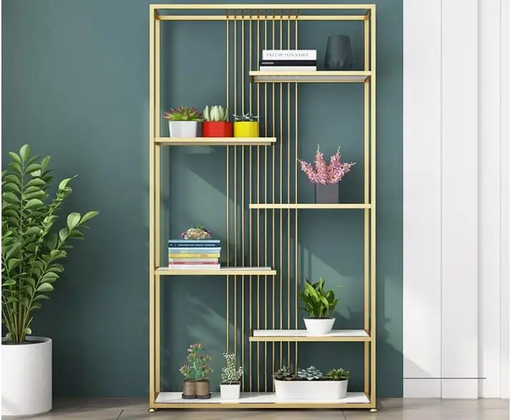 Iron art bookshelf Nordic style simple living room shelving