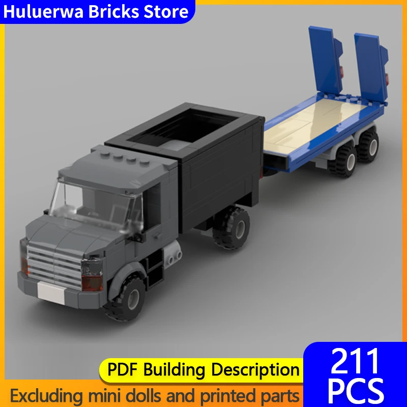 

Модель городской автомобиль MOC, строительные кирпичи, самосвал и прицеп, модульная технология, детские праздничные подарки, сборка игрушек, костюм