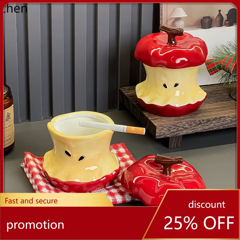 

Zml ashtray ceramic with lid anti-flying ash living room coffee table creative ornament office