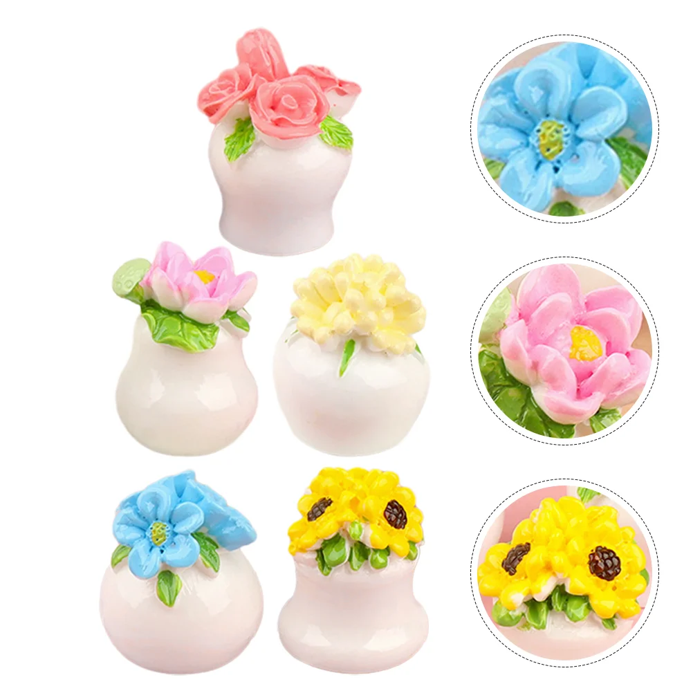 

15 Pcs Simulated Potted Bouquet Miniature Flower Decor Artificial Adorn House Bonsai Model Decoration Ornaments