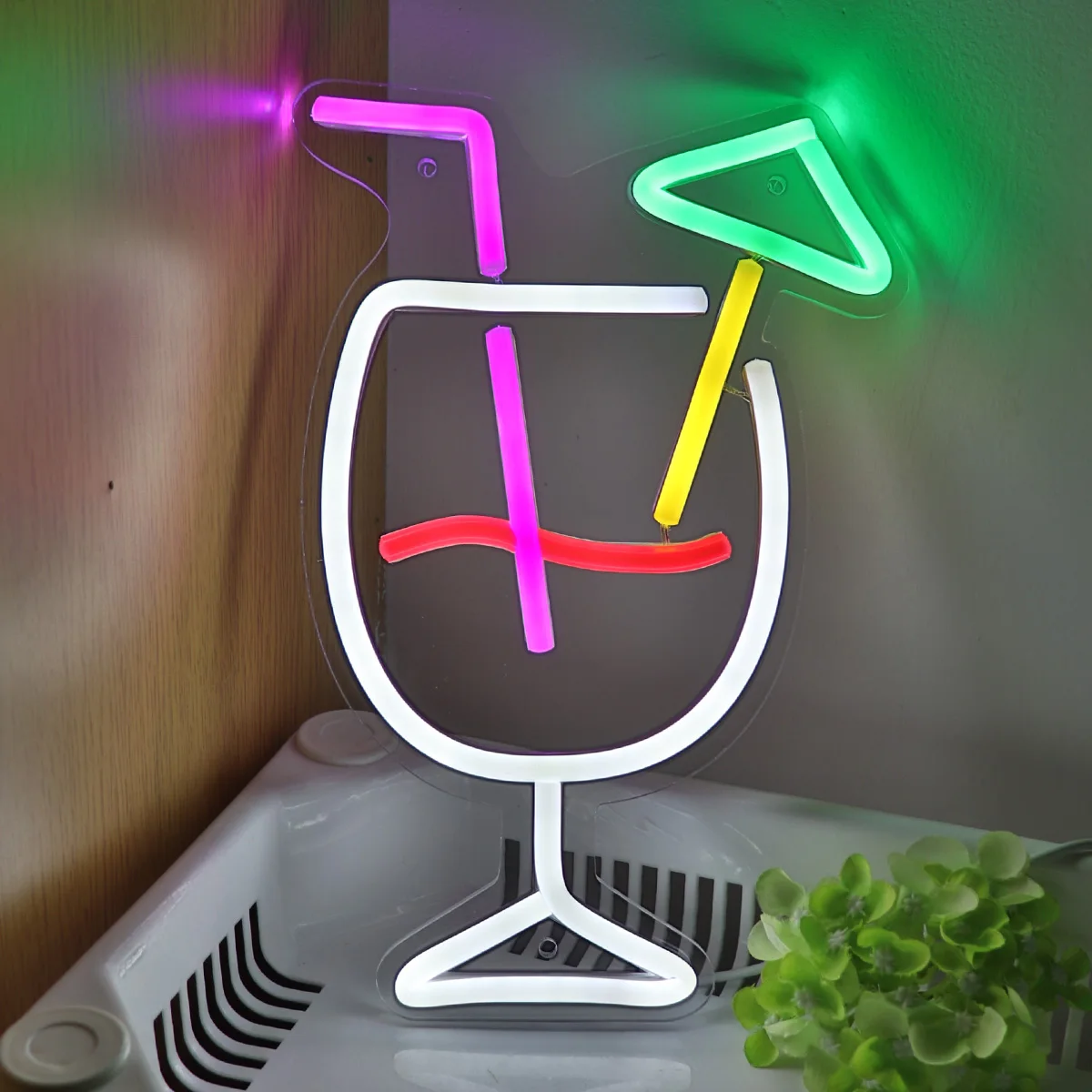 

1PC Goblet Cocktail LED Wall Neon Art Sign For Pub Party Bar Room Club Shop Decoration 7.05''*10.63''