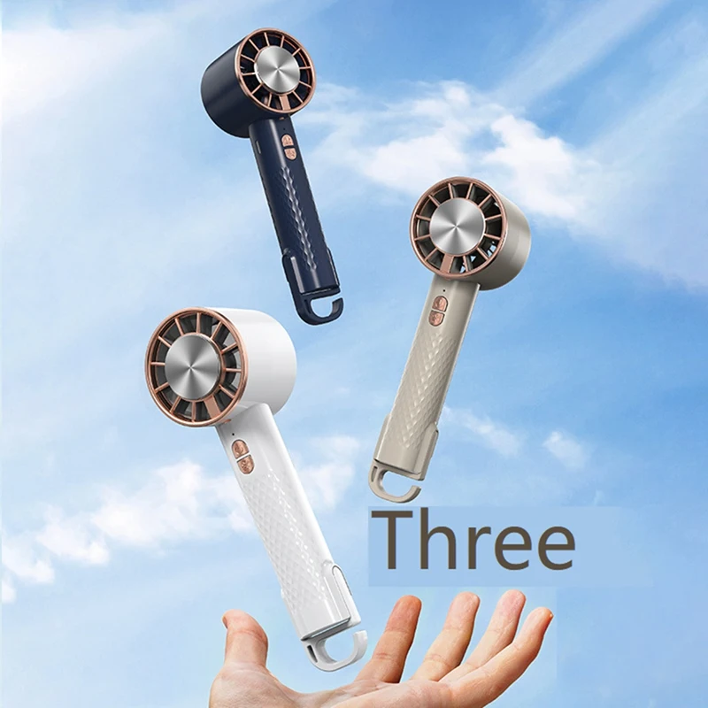 Portable Handheld Fan High Wind Power Desktop Fan Circulator Personal Cooler Hand Fan With Semiconductor Ice Cooling