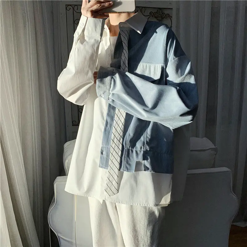 

Men's Faion Casual Office Patchwork Irregular Clothing Collar Fce Lined Thiened Special Wide Fit irt