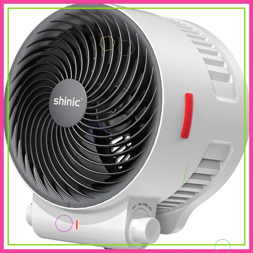 

2-in-1 Heater and Fan Combo, 1500W Portable Space Heater with Adjustable Thermostat, Tip-Over & Overheat Protection