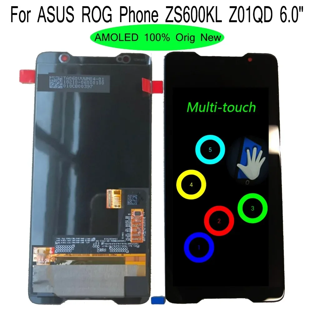 

Shyueda AMOLED 100% Orig New A+ 6.0" For ASUS ROG Phone ZS600KL Z01QD LCD Display Touch Screen Digitizer Assembly Parts