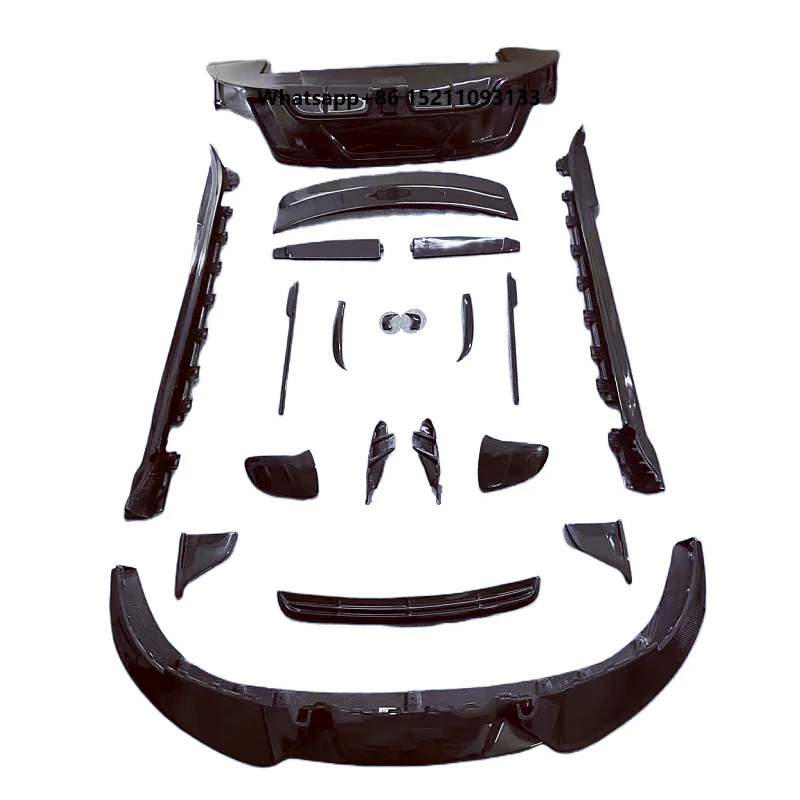 M-style Forged Carbon Fiber Front Bumper Edge Rear Diffuser Side Skirt Rear Spoiler Body Trim Strip Body Kit for P Taycan