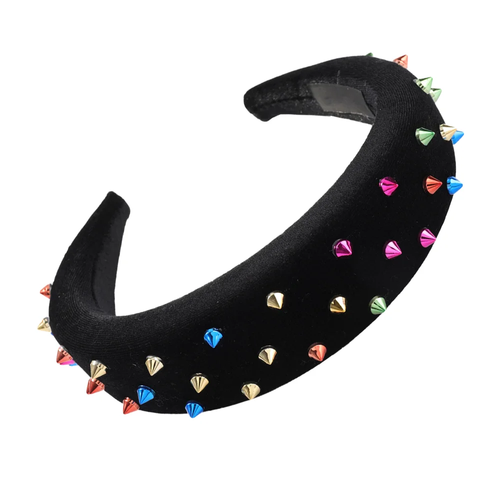 Acrylic Rivet Headband Wide Sponge Hairband Headpiece Hair Band Hair Ornament wide sponge headband wide sponge hair band