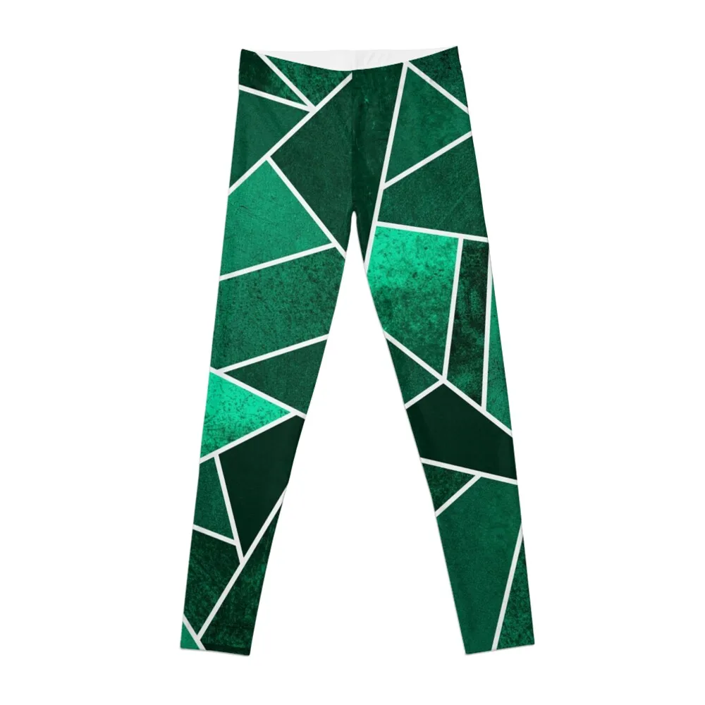 

Emerald Stone - White Lines Leggings Women's fitness Women's high waist Training pants sporty woman gym Womens Leggings