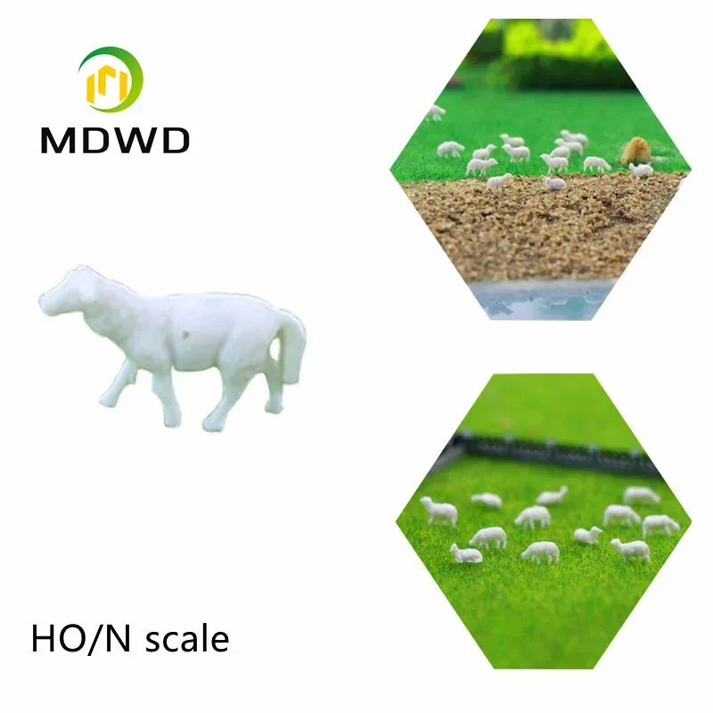 10pcs Model  White Sheep Animal Toy Diorama Landscape Ho N Scale Train Building Painting Railway Color Farm Animal