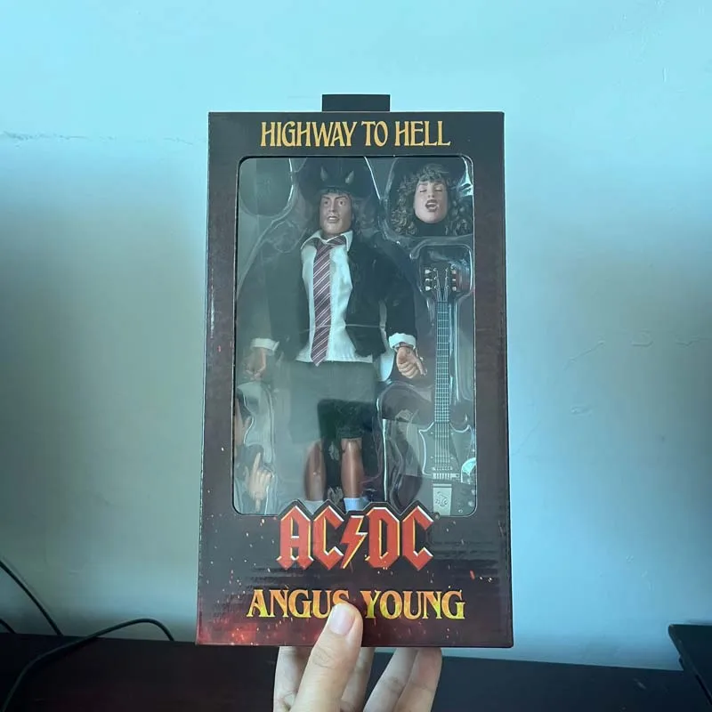 NECA Figure Highway To Hell Angus Young Bon Scott Real Clothes Action Figure Model Toys Collection Joint Movable Gift For Kids