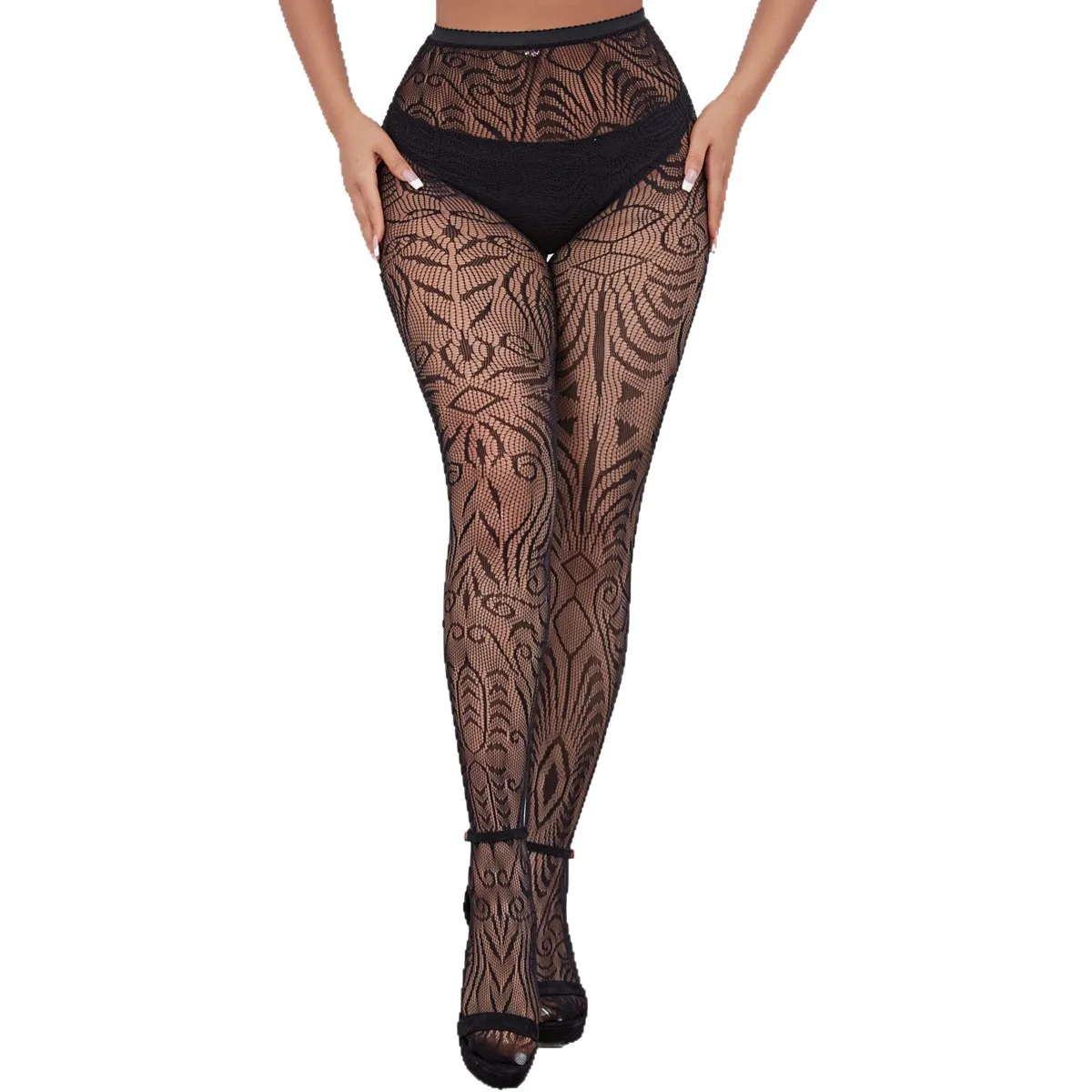 women's sexy pantyhose fashing tights thin version sheer fishnet elasticty personality pattern lace