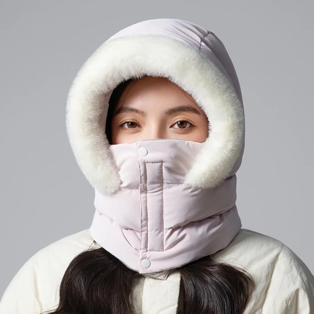 Warm Scarf Mask Integrated Hat Coldproof Windproof Pullover Cap Waterproof 3-in-1 Ear Protection Hat for Outdoor Cycling Skiing
