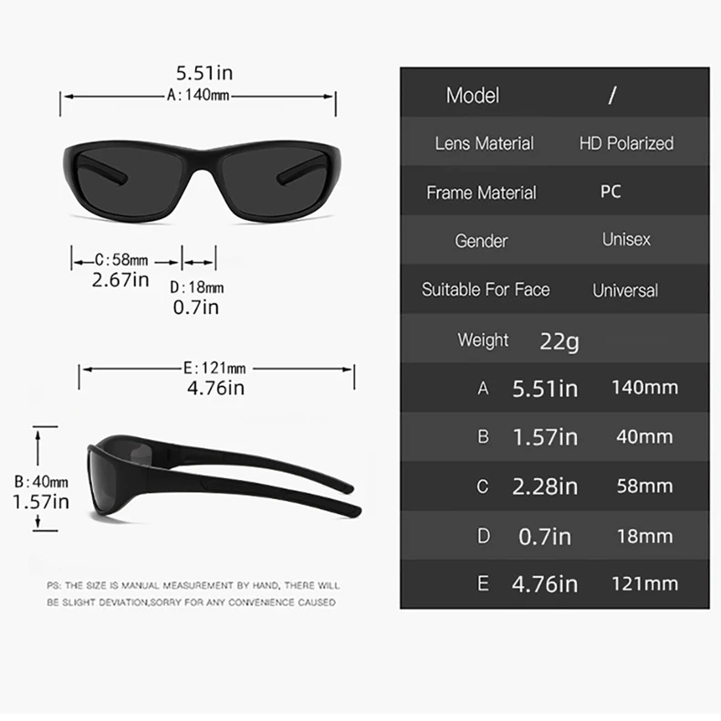 Polarisierte Sonnenbrille Herren- und Damenmode Outdoor-Sport Fahrradbrille Kleiner Rahmen PC Bunte Sonnenbrille – Detail 7