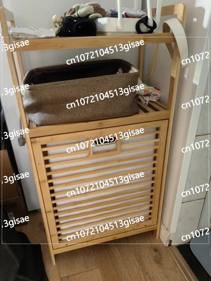 Equipped with A Detachable Laundry Bag, Multifunctional Bathroom Dirty Clothes Storage Basket, Wooden Laundry Basket