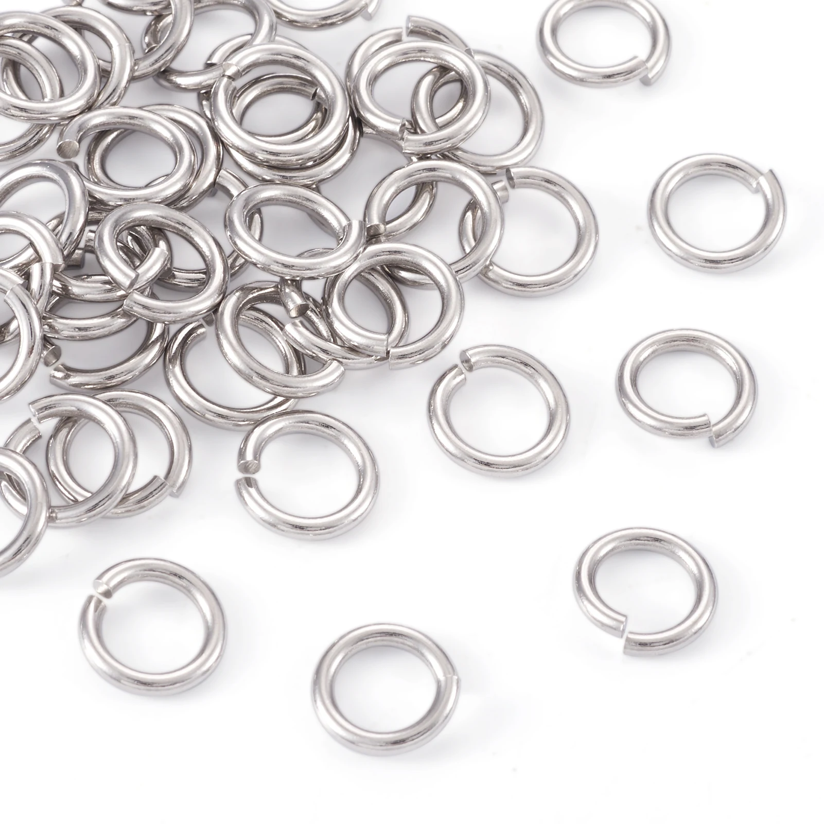 

1000pcs Tarnish Resistant 304 Stainless Steel Open Jump Rings Stainless Steel Color 12 Gauge for DIY Jewelry Necklace Crafts