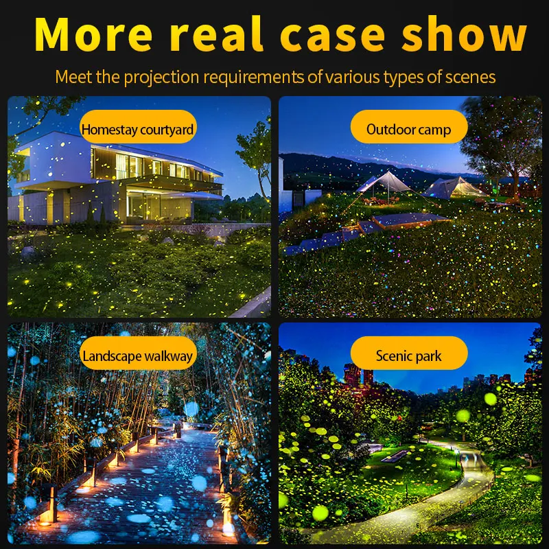 Dynamic firefly laser projection light outdoor romantic atmosphere light scenic park lawn lighting waterproof laser light