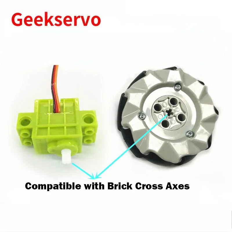 4pcs Geekservo Mecanum Wheel + Geek Servo Compatible with Blocks RC Toy Parts Smart Car Accessories Universal Wheels
