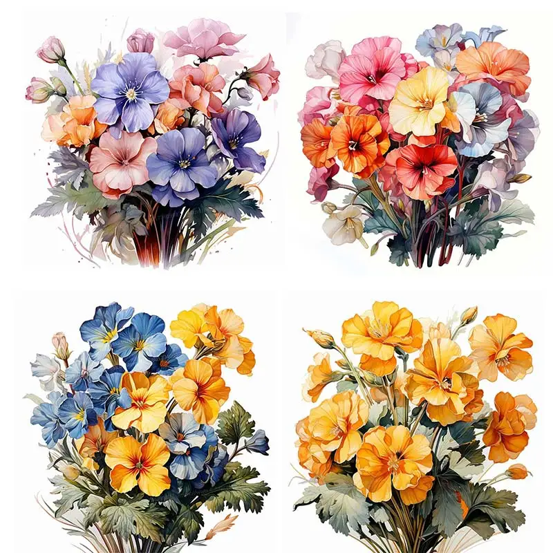 

Watercolor Floral Wall Sticker Bathroom Toilet Decor Decals Living Room Cabinet Home Decoration Self Adhesive Mural S312